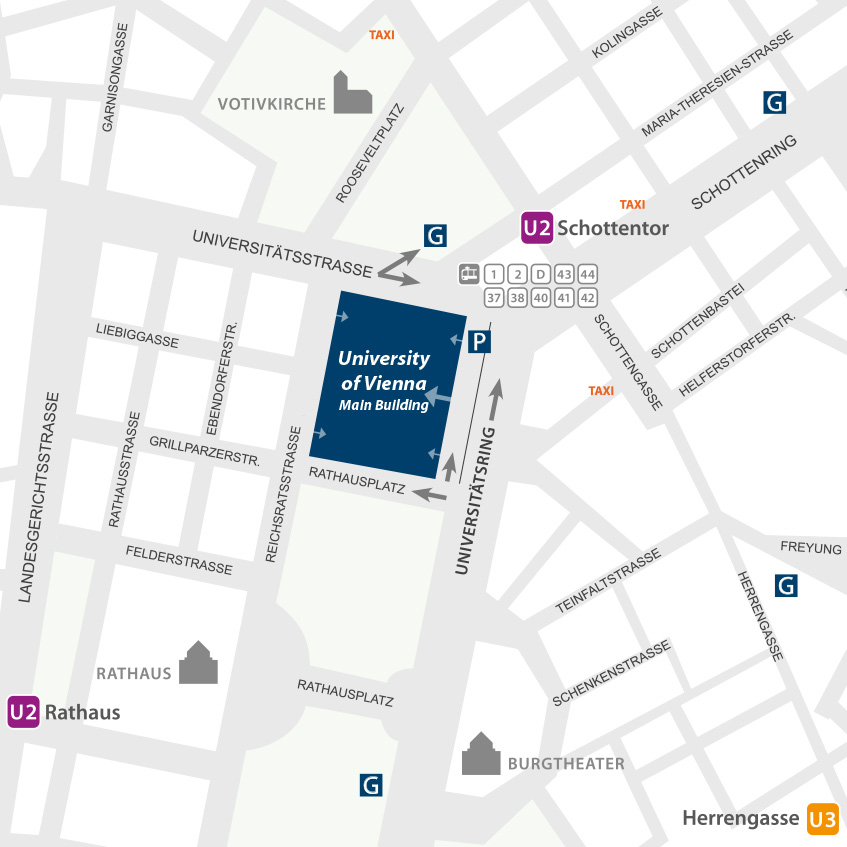 area map of the Main Building of the University of Vienna